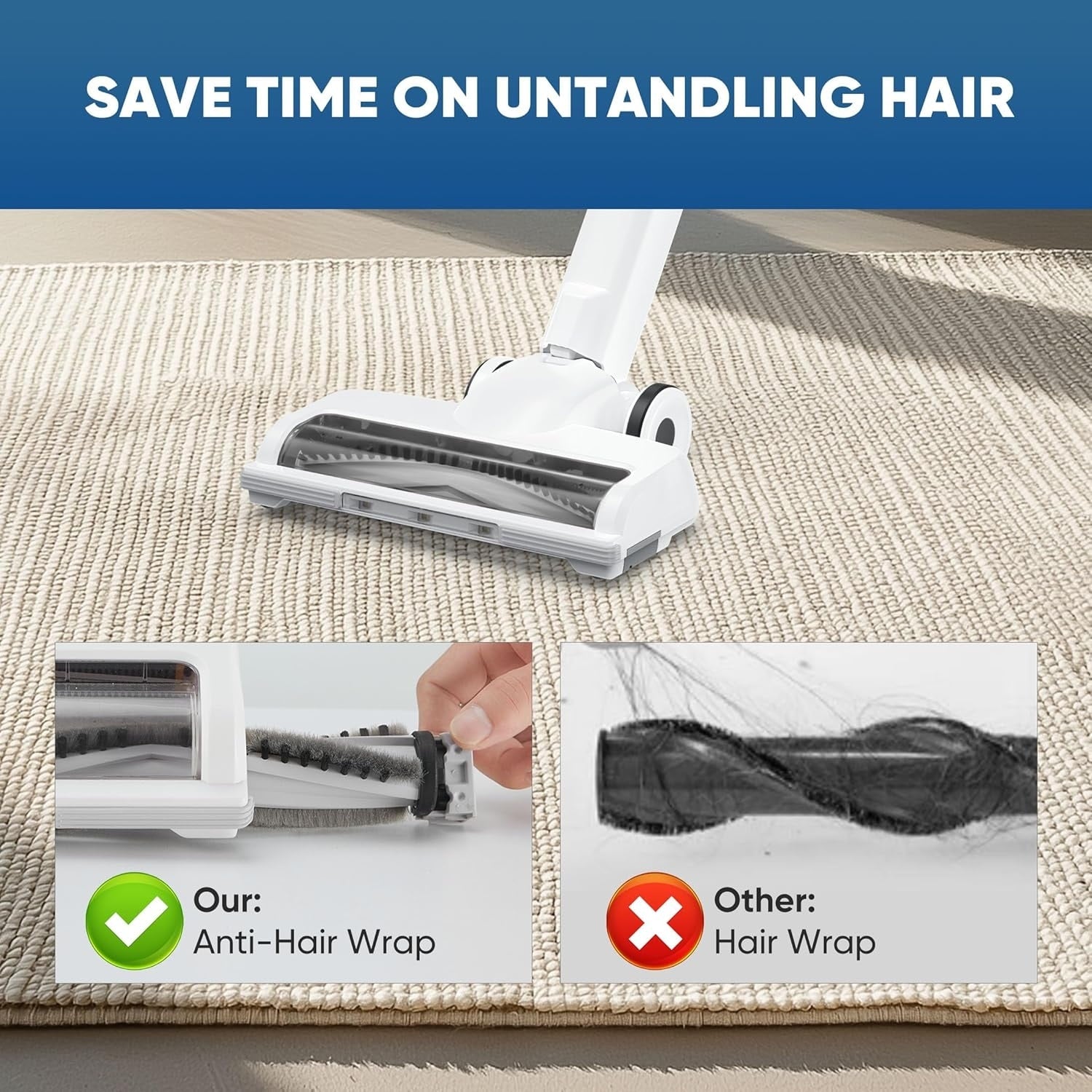 Kabelloser 3-in-1-Stielstaubsauger, leicht, für Teppiche, Hartböden, Tierhaare und die Reinigung im ganzen Haus