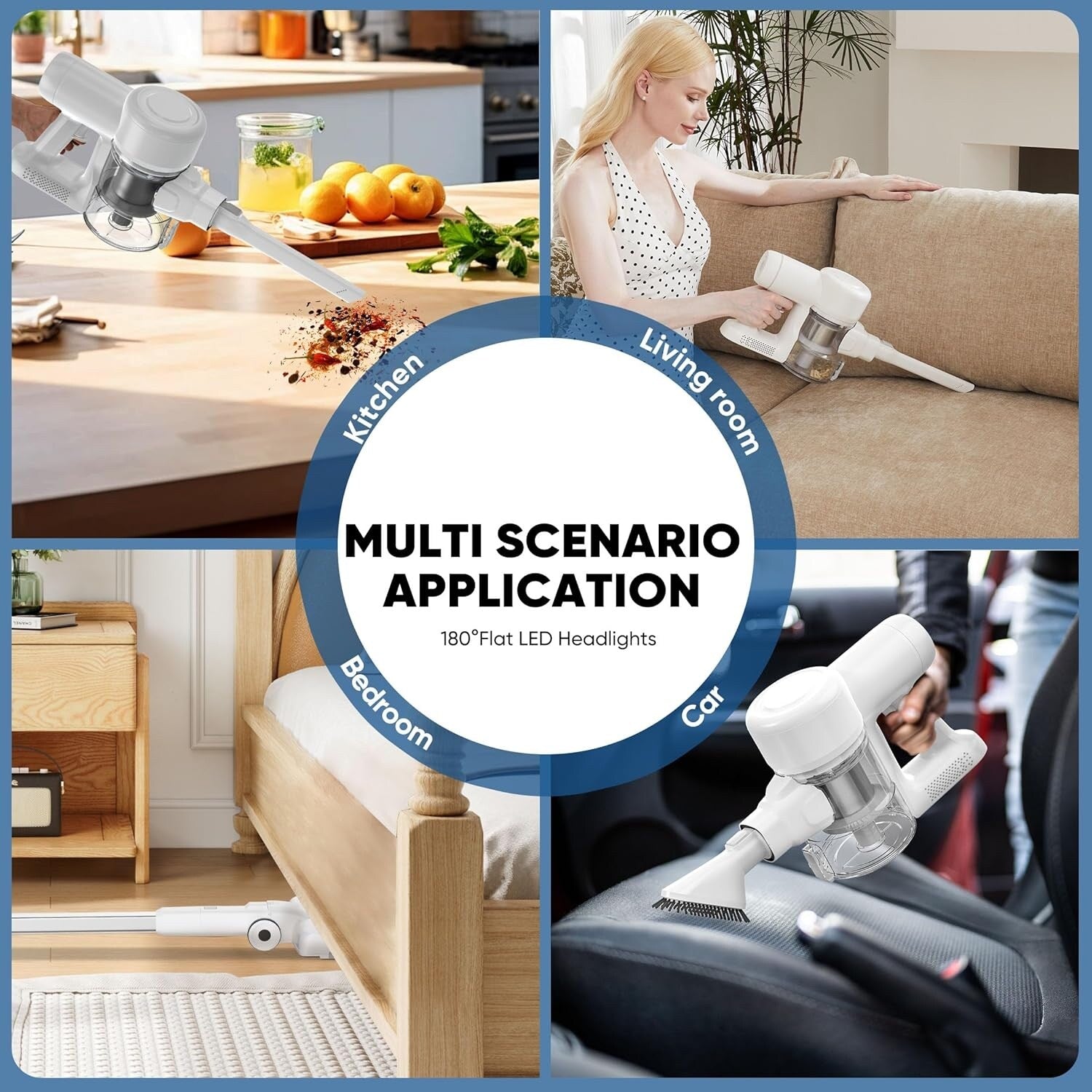 Kabelloser 3-in-1-Stielstaubsauger, leicht, für Teppiche, Hartböden, Tierhaare und die Reinigung im ganzen Haus