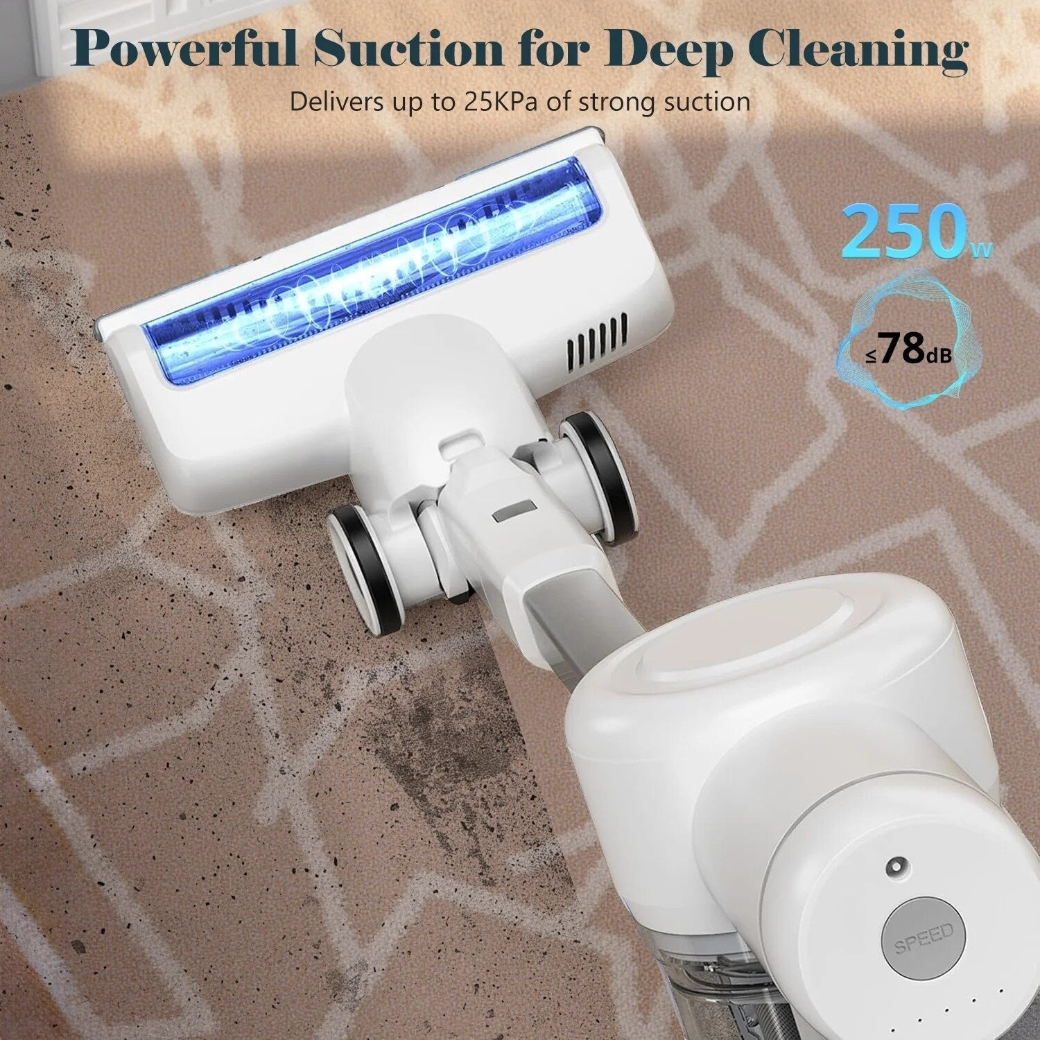 Kabelloser 3-in-1-Stielstaubsauger, leicht, für Teppiche, Hartböden, Tierhaare und die Reinigung im ganzen Haus