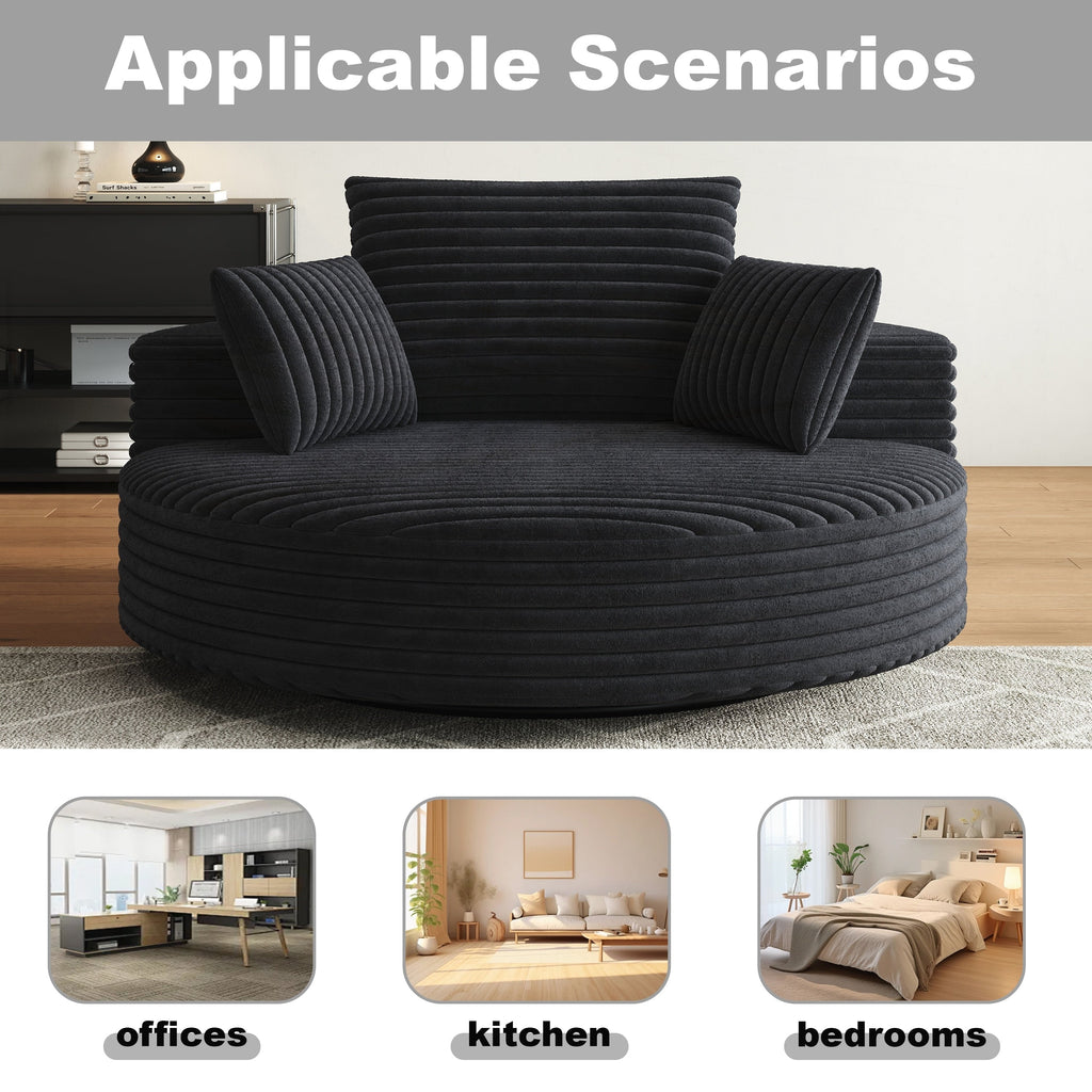 Drehstuhl aus Cord-Chenille-Schaumstoff