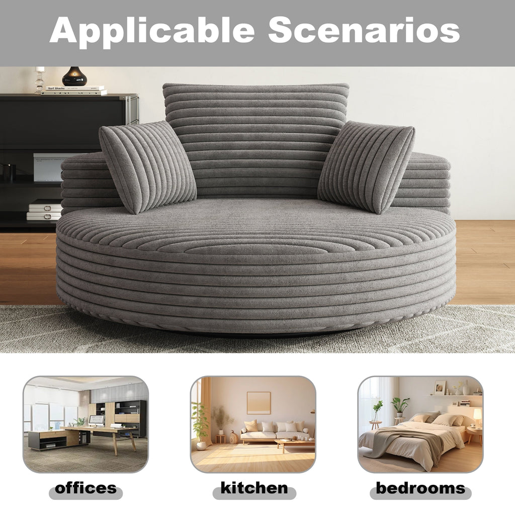 Drehstuhl aus Cord-Chenille-Schaumstoff