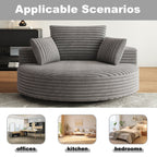 Drehstuhl aus Cord-Chenille-Schaumstoff