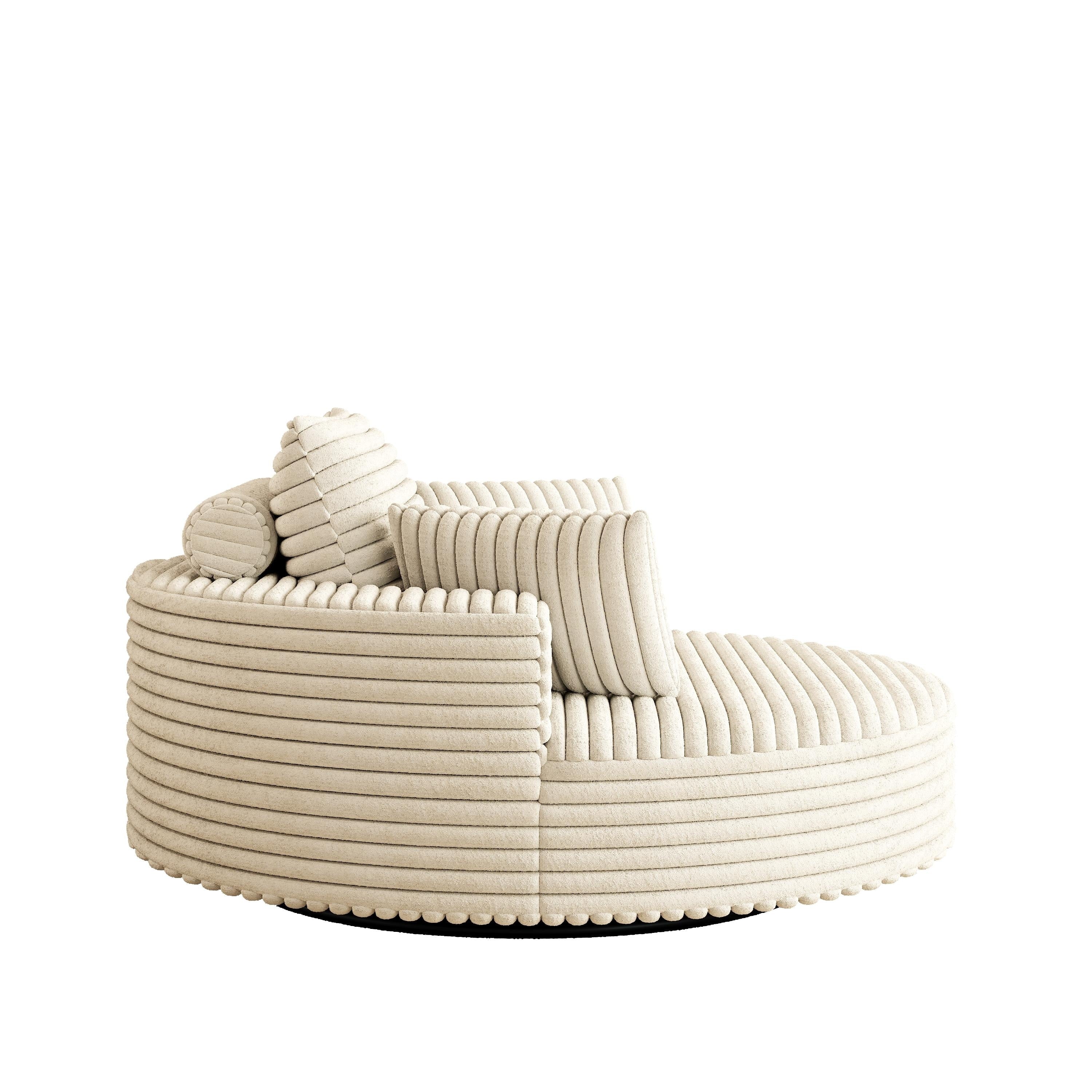 Drehstuhl aus Cord-Chenille-Schaumstoff