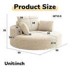 Drehstuhl aus Cord-Chenille-Schaumstoff