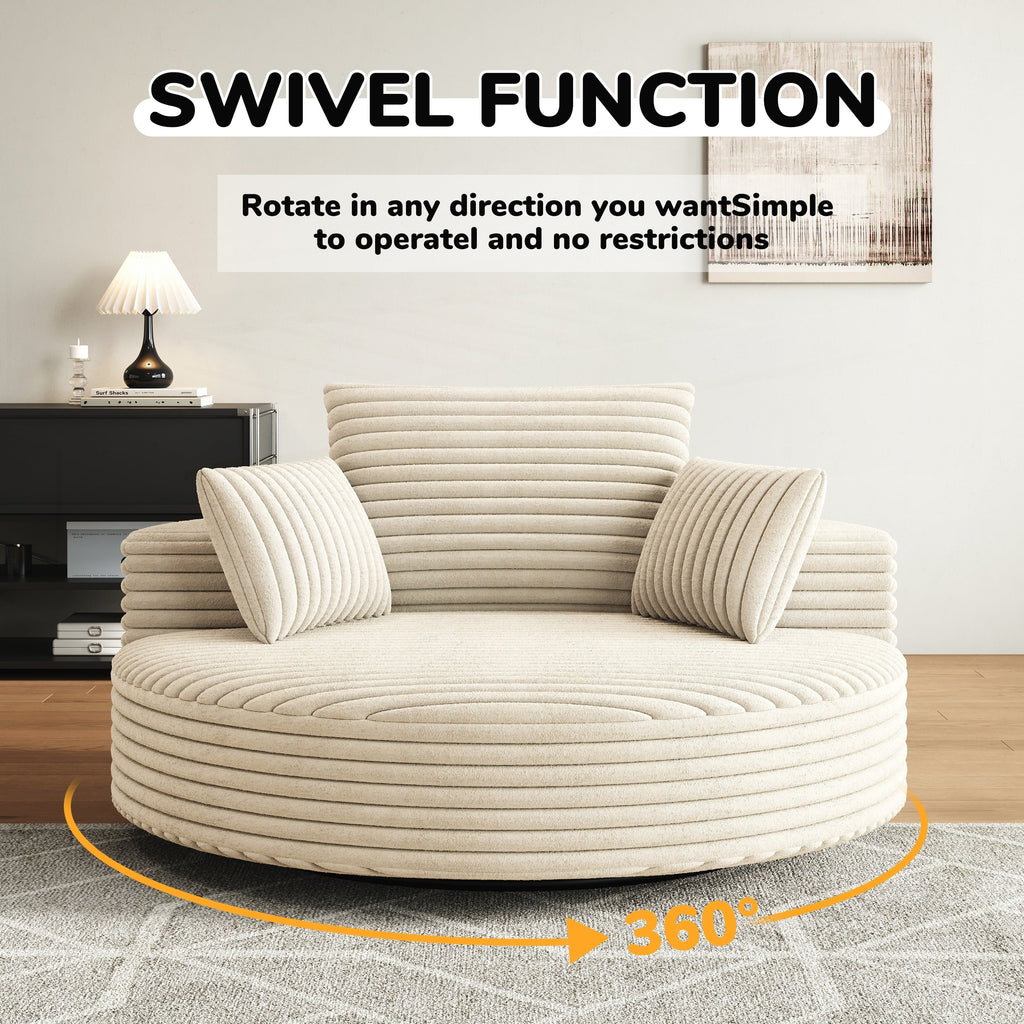 Drehstuhl aus Cord-Chenille-Schaumstoff