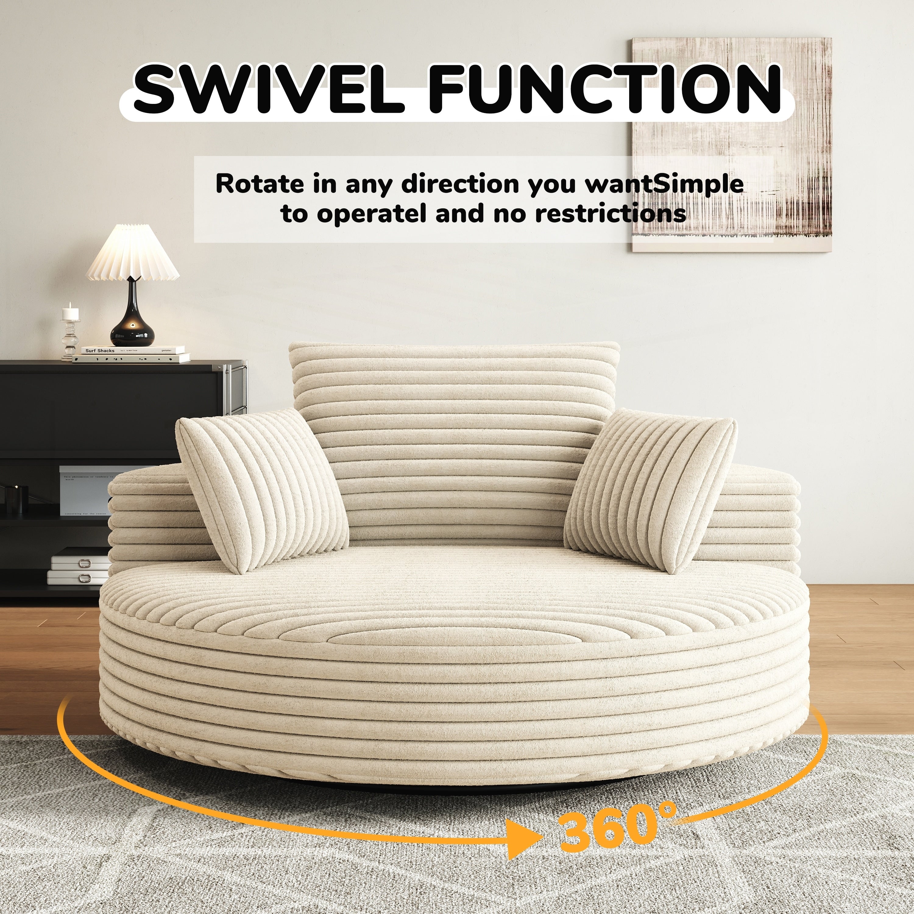 Drehstuhl aus Cord-Chenille-Schaumstoff