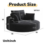 Drehstuhl aus Cord-Chenille-Schaumstoff