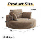 Drehstuhl aus Cord-Chenille-Schaumstoff