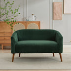 Zweisitzer-Sofa mit Cordbezug und Beinen aus Walnussholz