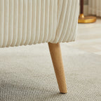 Zweisitzer-Sofa mit Cordbezug und Beinen aus Walnussholz