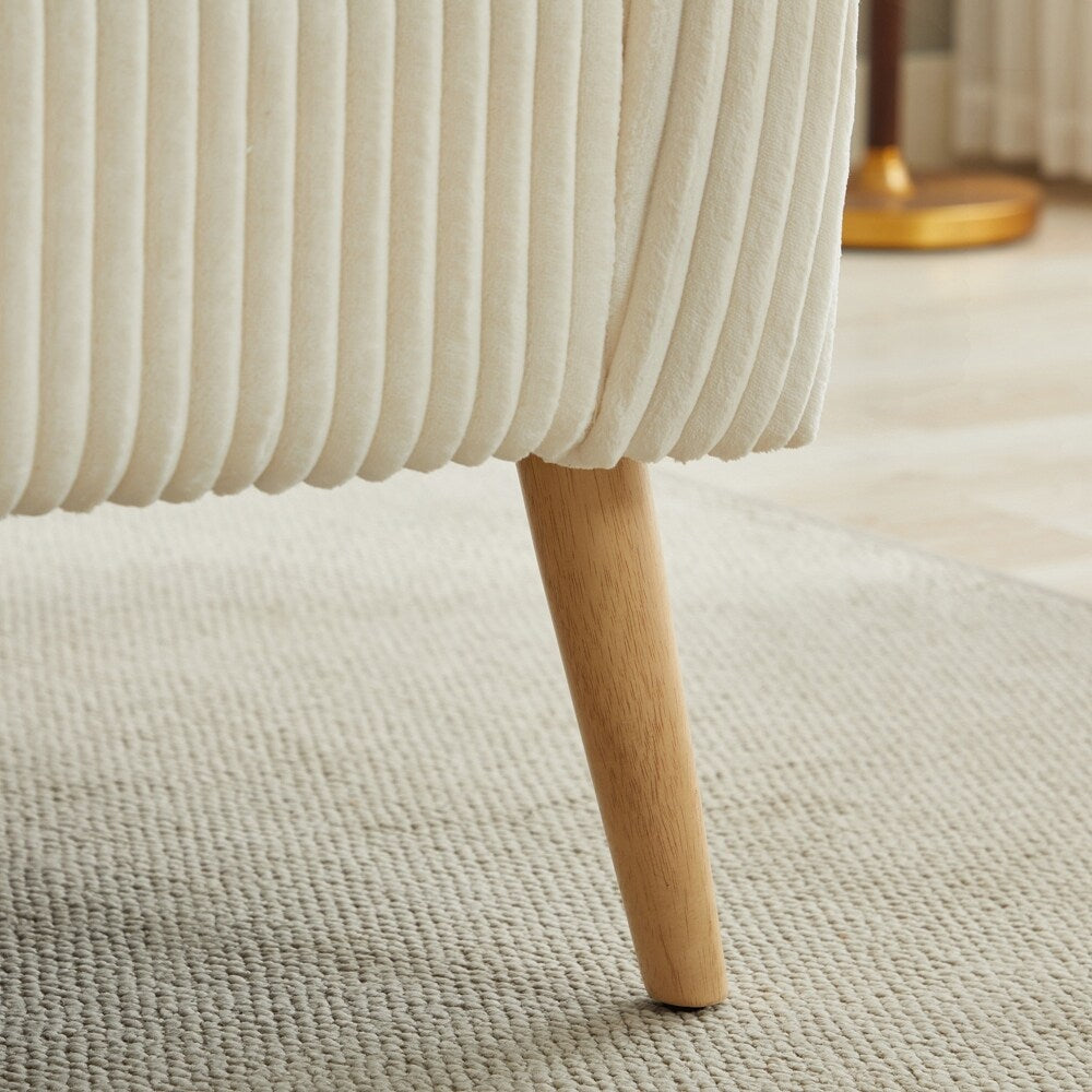 Zweisitzer-Sofa mit Cordbezug und Beinen aus Walnussholz