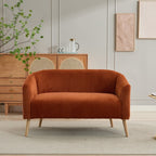 Zweisitzer-Sofa mit Cordbezug und Beinen aus Walnussholz