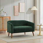 Zweisitzer-Sofa mit Cordbezug und Beinen aus Walnussholz