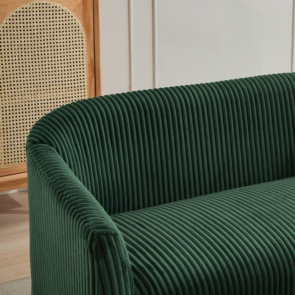 Zweisitzer-Sofa mit Cordbezug und Beinen aus Walnussholz