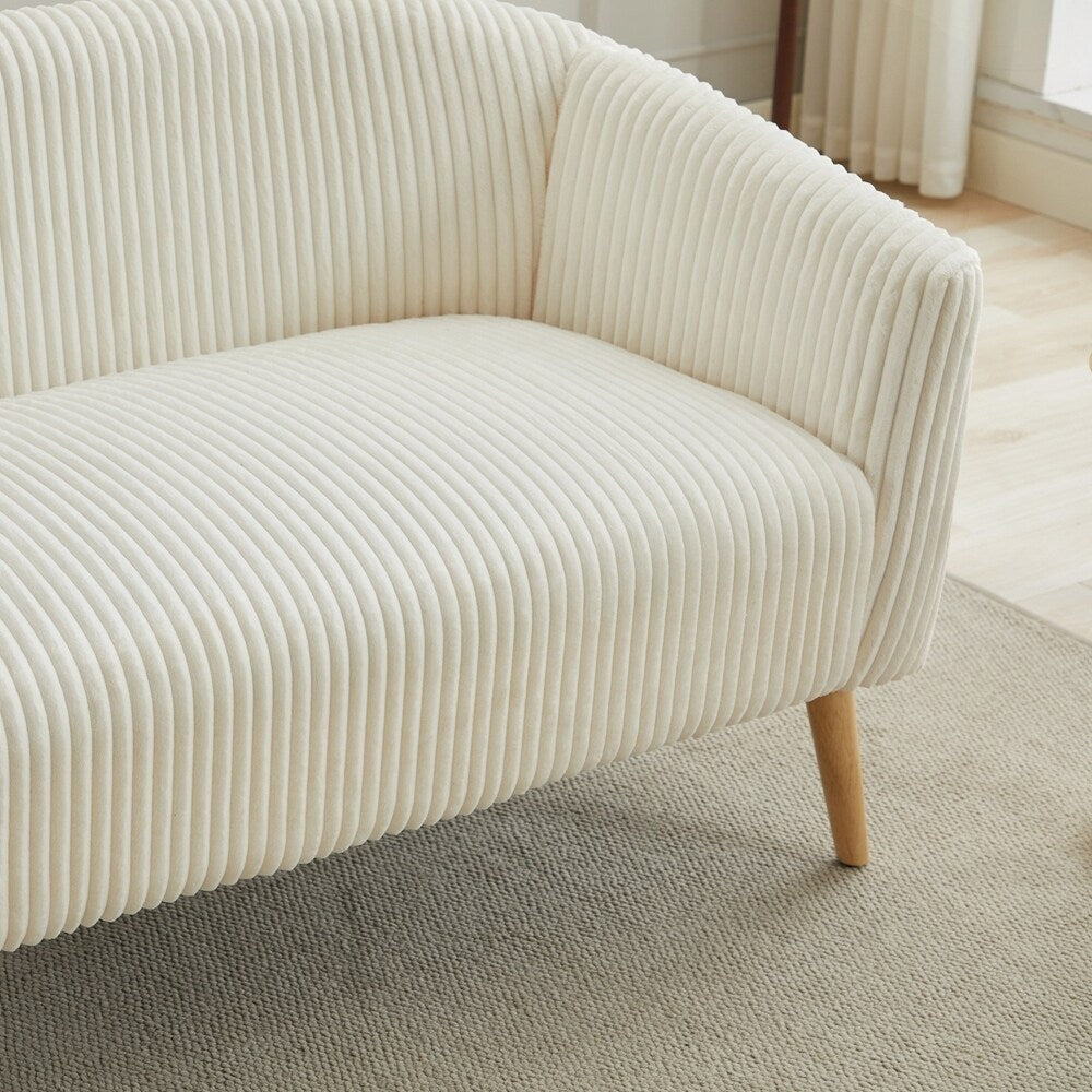 Zweisitzer-Sofa mit Cordbezug und Beinen aus Walnussholz