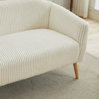 Zweisitzer-Sofa mit Cordbezug und Beinen aus Walnussholz