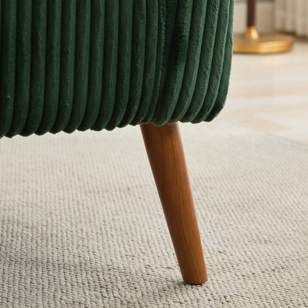 Zweisitzer-Sofa mit Cordbezug und Beinen aus Walnussholz