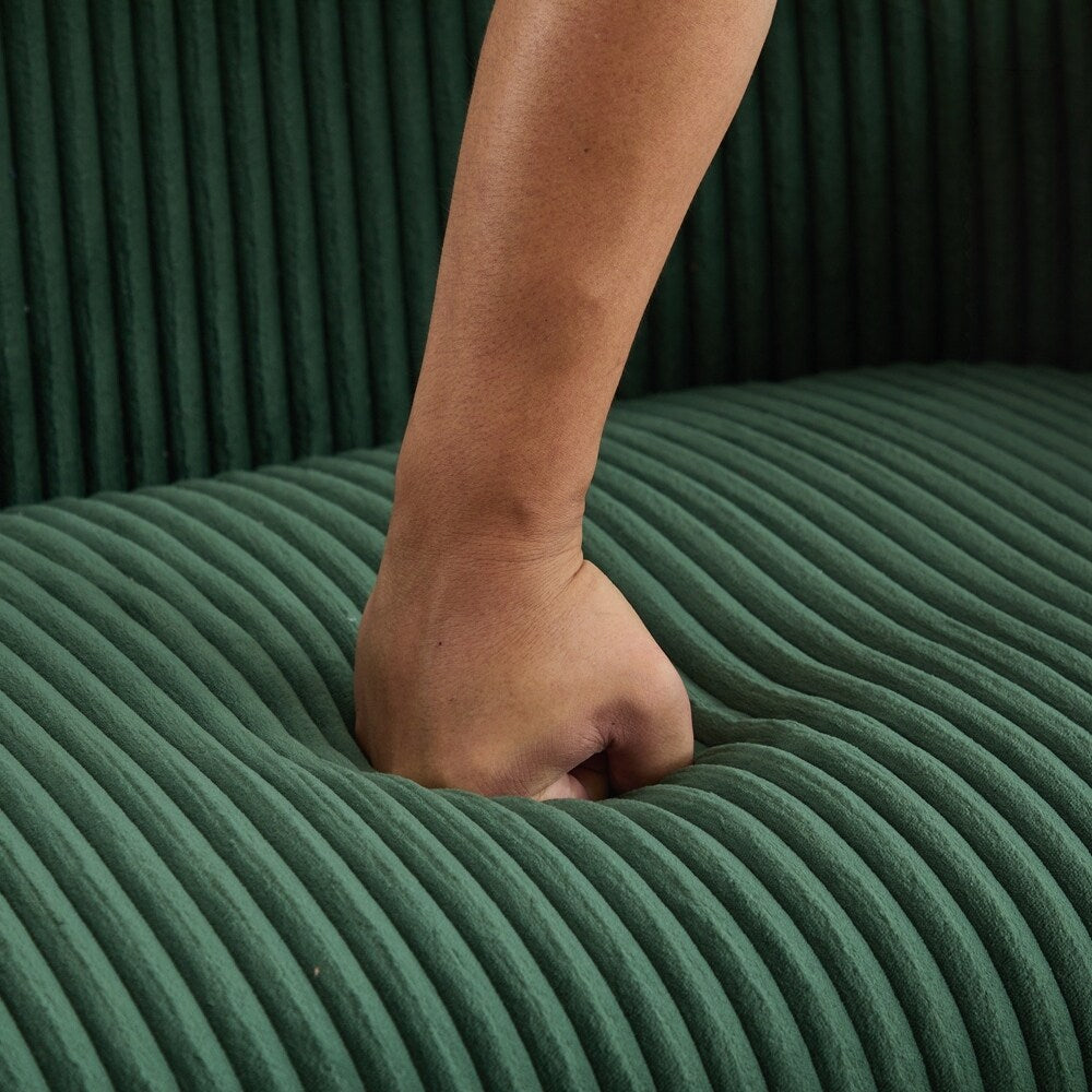 Zweisitzer-Sofa mit Cordbezug und Beinen aus Walnussholz