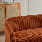 Zweisitzer-Sofa mit Cordbezug und Beinen aus Walnussholz