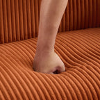 Zweisitzer-Sofa mit Cordbezug und Beinen aus Walnussholz