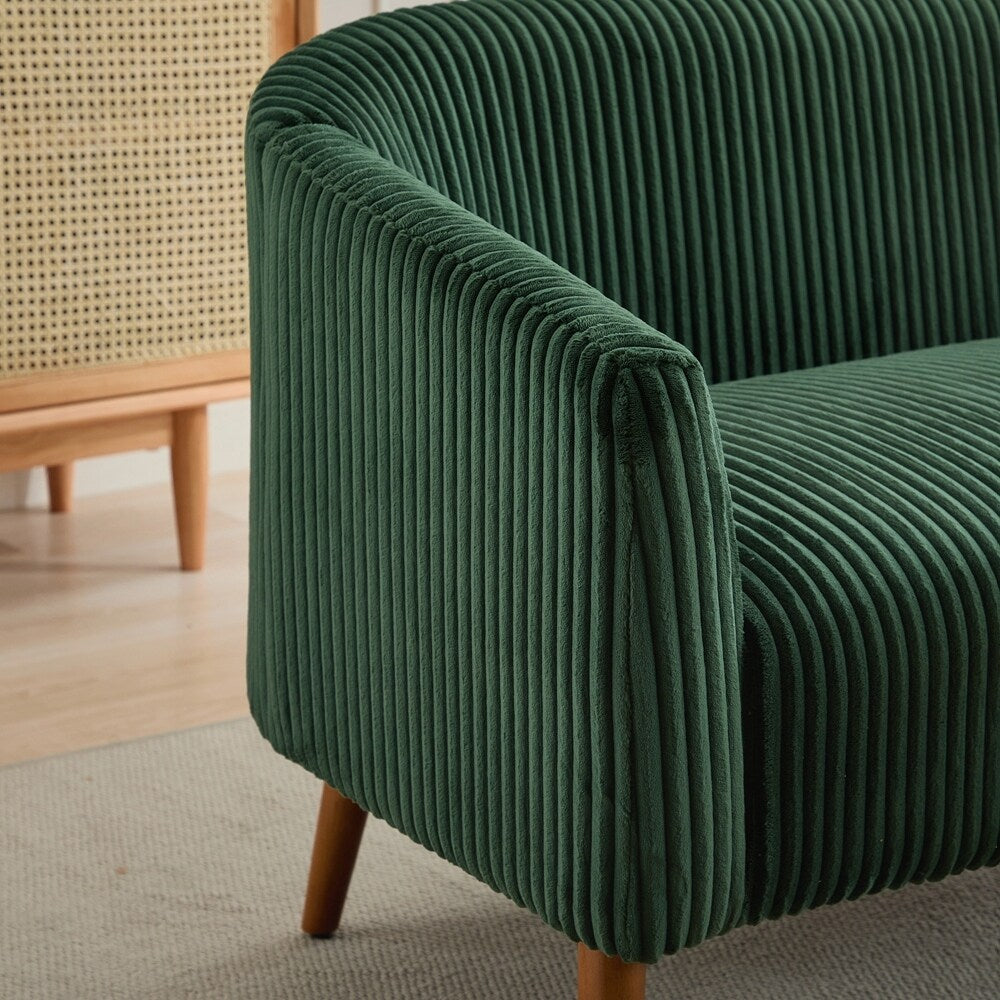 Zweisitzer-Sofa mit Cordbezug und Beinen aus Walnussholz