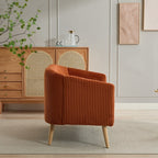 Zweisitzer-Sofa mit Cordbezug und Beinen aus Walnussholz