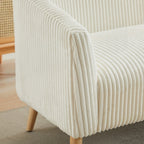 Zweisitzer-Sofa mit Cordbezug und Beinen aus Walnussholz