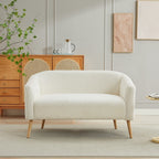 Zweisitzer-Sofa mit Cordbezug und Beinen aus Walnussholz