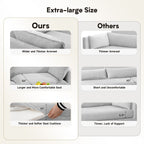 Ecksofa aus Cord mit abnehmbaren Hockern und ultraweichen Kissen für Wohn- und Schlafzimmer