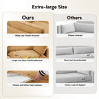 Ecksofa aus Cord mit abnehmbaren Hockern und ultraweichen Kissen für Wohn- und Schlafzimmer