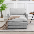 Ecksofa aus Cord mit abnehmbaren Hockern und ultraweichen Kissen für Wohn- und Schlafzimmer