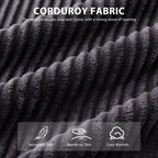 Sofa mit Cordbezug und Memory-Schaum-Sofa mit passendem Hocker und Sitzsack – 48,4 cm L x 67,7 cm B x 24,4 cm H