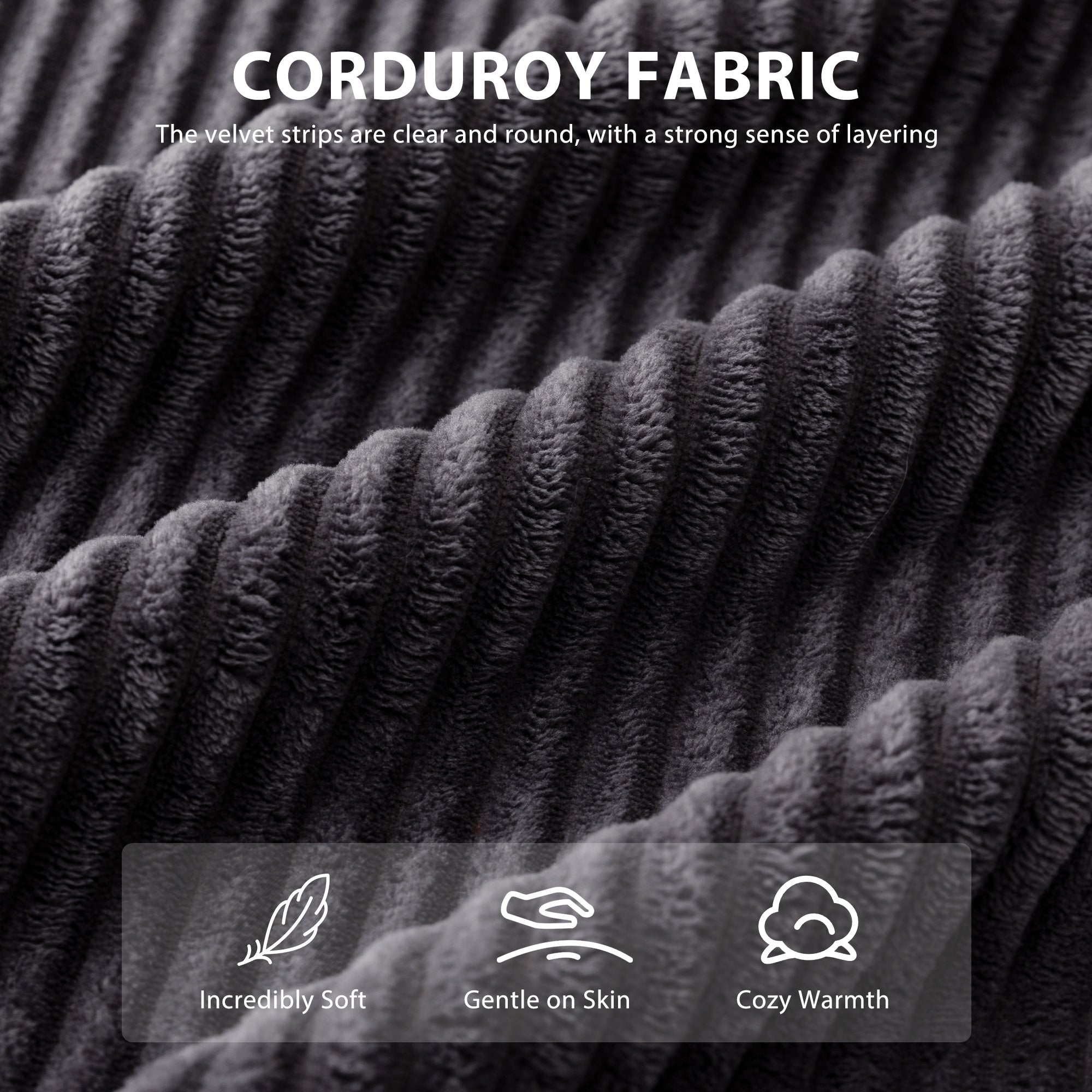 Sofa mit Cordbezug und Memory-Schaum-Sofa mit passendem Hocker und Sitzsack – 48,4 cm L x 67,7 cm B x 24,4 cm H