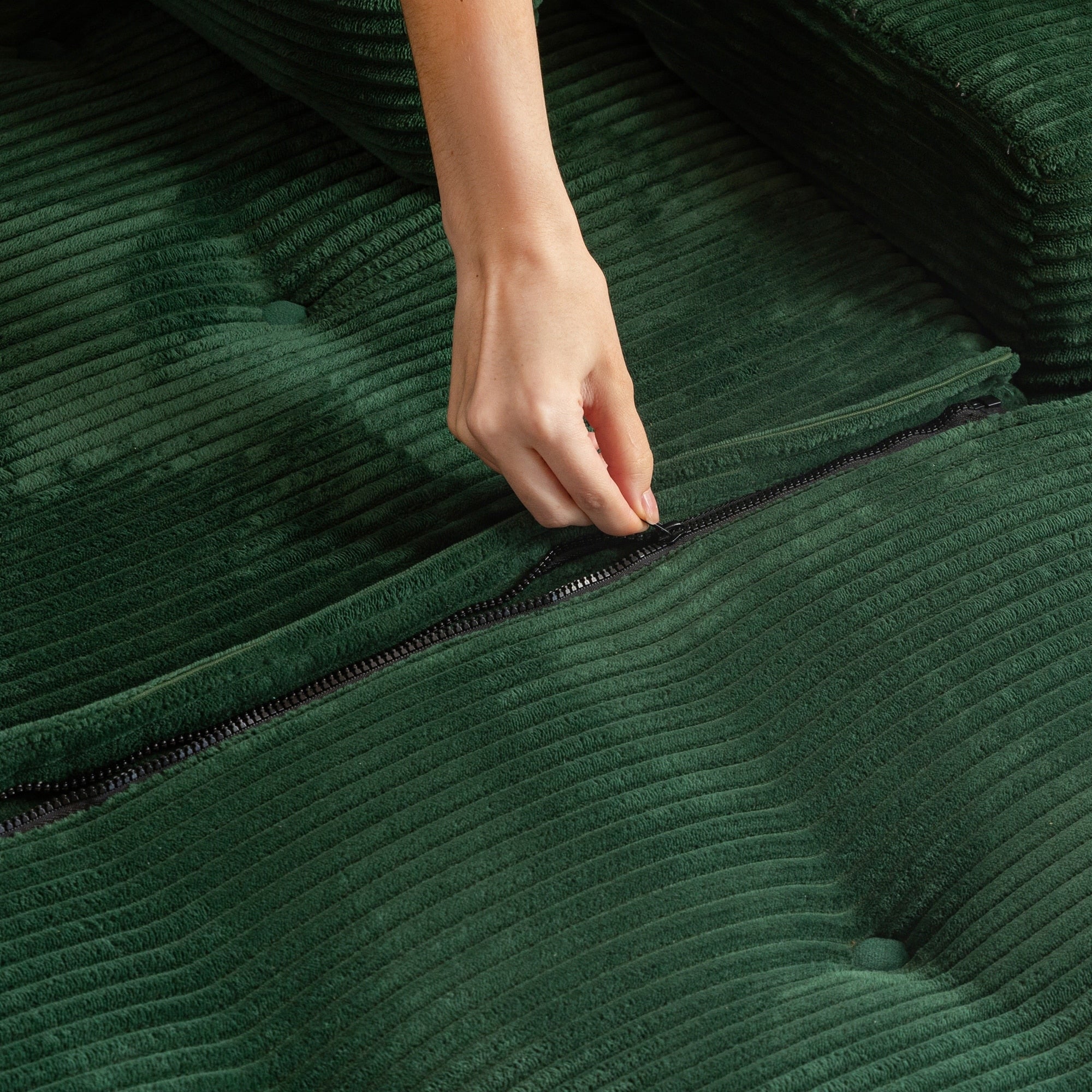 Sofa mit Cordbezug und Memory-Schaum-Sofa mit passendem Hocker und Sitzsack – 48,4 cm L x 67,7 cm B x 24,4 cm H