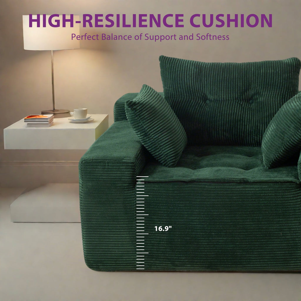 Sofa mit Cordbezug und Memory-Schaum-Sofa mit passendem Hocker und Sitzsack – 48,4 cm L x 67,7 cm B x 24,4 cm H