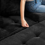 Sofa mit Cordbezug und Memory-Schaum-Sofa mit passendem Hocker und Sitzsack – 48,4 cm L x 67,7 cm B x 24,4 cm H