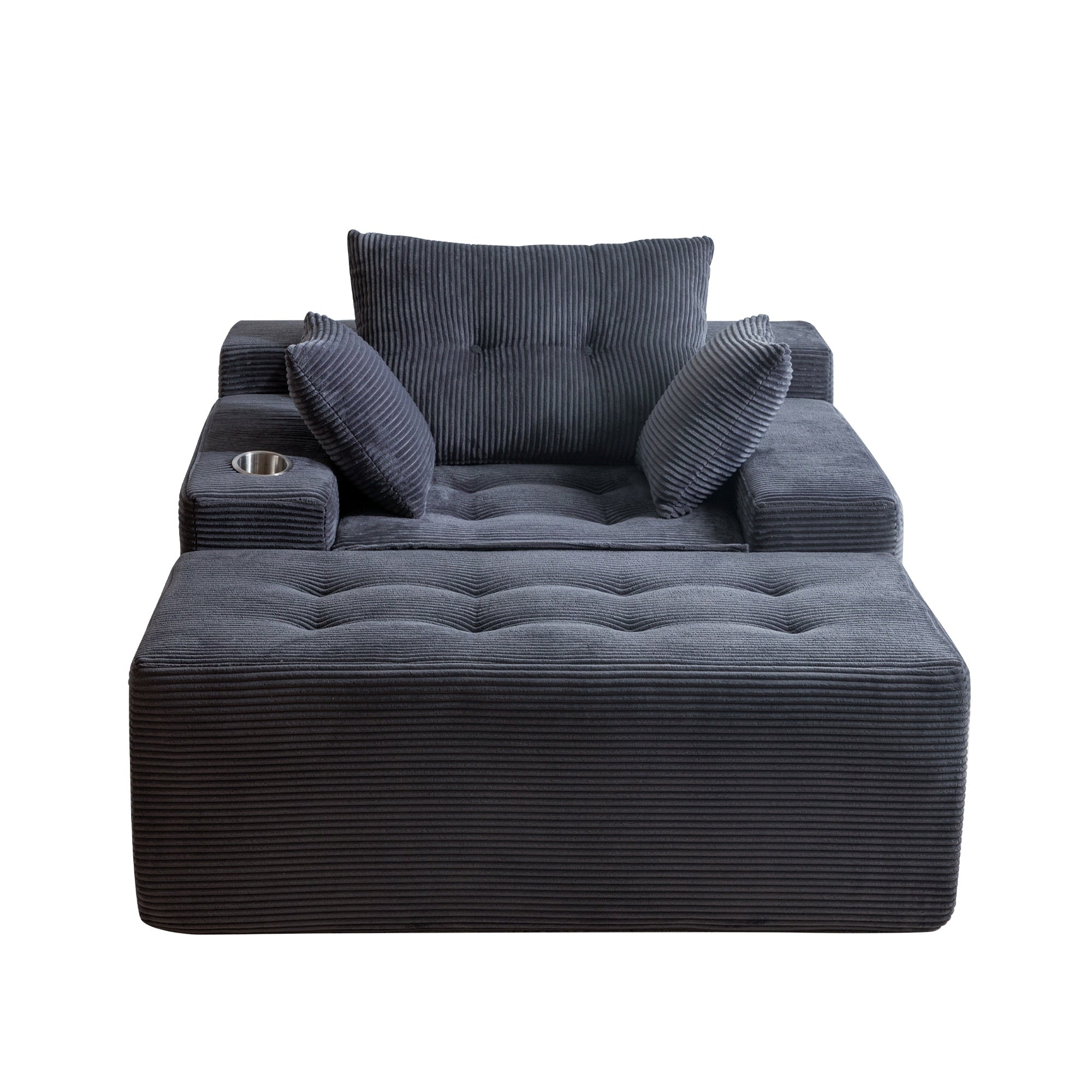 Sofa mit Cordbezug und Memory-Schaum-Sofa mit passendem Hocker und Sitzsack – 48,4 cm L x 67,7 cm B x 24,4 cm H