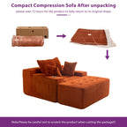 Sofa mit Cordbezug und Memory-Schaum-Sofa mit passendem Hocker und Sitzsack – 48,4 cm L x 67,7 cm B x 24,4 cm H