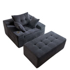 Sofa mit Cordbezug und Memory-Schaum-Sofa mit passendem Hocker und Sitzsack – 48,4 cm L x 67,7 cm B x 24,4 cm H