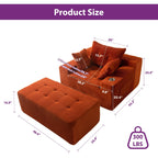 Sofa mit Cordbezug und Memory-Schaum-Sofa mit passendem Hocker und Sitzsack – 48,4 cm L x 67,7 cm B x 24,4 cm H