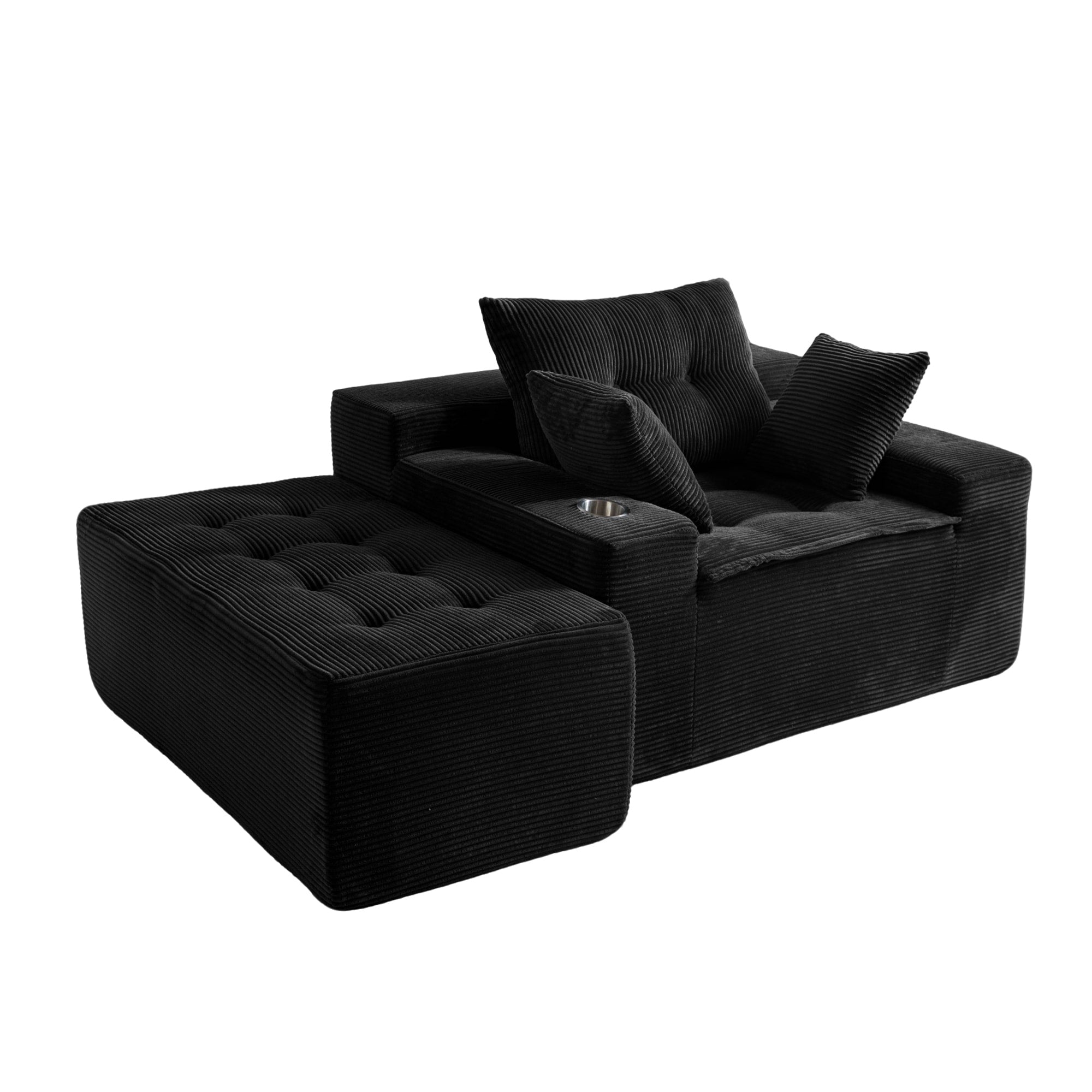 Sofa mit Cordbezug und Memory-Schaum-Sofa mit passendem Hocker und Sitzsack – 48,4 cm L x 67,7 cm B x 24,4 cm H