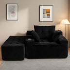 Sofa mit Cordbezug und Memory-Schaum-Sofa mit passendem Hocker und Sitzsack – 48,4 cm L x 67,7 cm B x 24,4 cm H