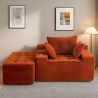 Sofa mit Cordbezug und Memory-Schaum-Sofa mit passendem Hocker und Sitzsack – 48,4 cm L x 67,7 cm B x 24,4 cm H