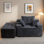 Sofa mit Cordbezug und Memory-Schaum-Sofa mit passendem Hocker und Sitzsack – 48,4 cm L x 67,7 cm B x 24,4 cm H