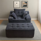 Sofa mit Cordbezug und Memory-Schaum-Sofa mit passendem Hocker und Sitzsack – 48,4 cm L x 67,7 cm B x 24,4 cm H