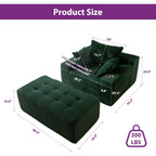 Sofa mit Cordbezug und Memory-Schaum-Sofa mit passendem Hocker und Sitzsack – 48,4 cm L x 67,7 cm B x 24,4 cm H