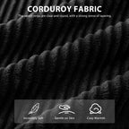 Sofa mit Cordbezug und Memory-Schaum-Sofa mit passendem Hocker und Sitzsack – 48,4 cm L x 67,7 cm B x 24,4 cm H