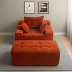 Sofa mit Cordbezug und Memory-Schaum-Sofa mit passendem Hocker und Sitzsack – 48,4 cm L x 67,7 cm B x 24,4 cm H