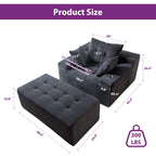 Sofa mit Cordbezug und Memory-Schaum-Sofa mit passendem Hocker und Sitzsack – 48,4 cm L x 67,7 cm B x 24,4 cm H