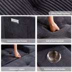 Sofa mit Cordbezug und Memory-Schaum-Sofa mit passendem Hocker und Sitzsack – 48,4 cm L x 67,7 cm B x 24,4 cm H